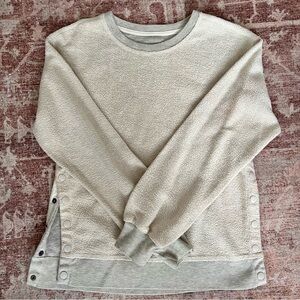 Abercrombie | Cozy Cream Sweatshirt with Side Snap Buttons